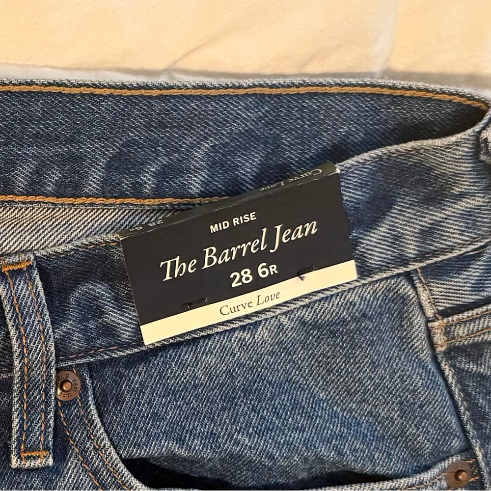 Abercrombie Mid Rise Barrel Jeans Curve Love - Picture 9 of 9